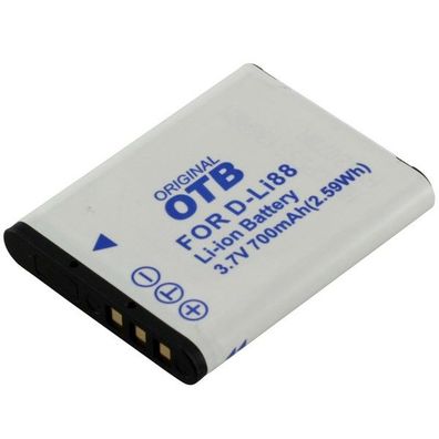 OTB - Ersatzakku kompatibel zu Pentax D-Li88 / Sanyo DB-L80 - 3,7 Volt 700mAh Li-Ion