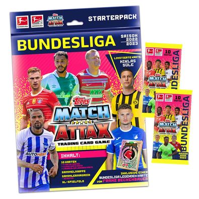 Topps Match Attax Bundesliga Karten Saison 2022/2023 - 1 Starter + 2 Booster Samme...