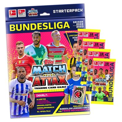 Topps Match Attax Bundesliga Karten Saison 2022/2023 - 1 Starter + 4 Booster Samme...