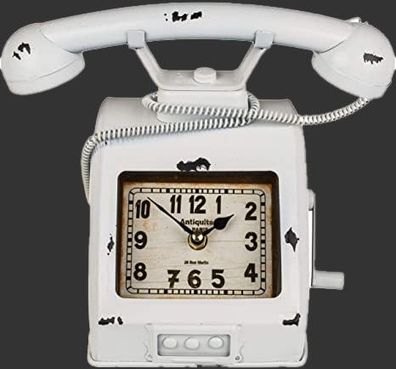 Metall -Telefon mit Uhr , Vintage