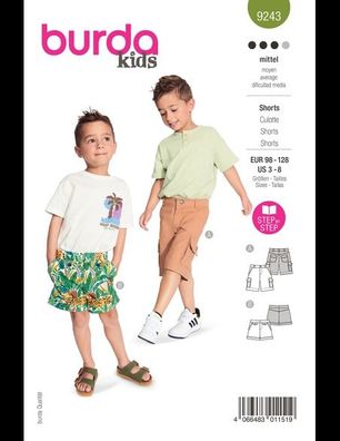 burda style Papierschnittmuster Shorts für Jungs #9243