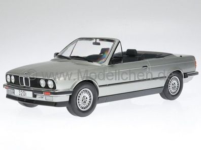 BMW e30 325i Cabrio 1985 silber 3er-Reihe Modellauto 18152 MCG 1:18