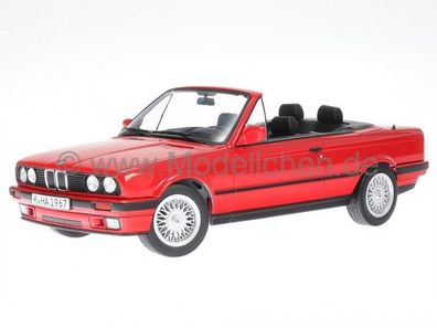 BMW e30 318i Cabrio 1991 rot Modellauto 183210 Norev 1:18