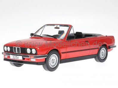 BMW e30 325i Cabrio 1985 rot 3er-Reihe Modellauto 18151 MCG 1:18