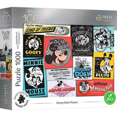 Trefl 10761 Disney 100 Jahre Retro Poster 1000 Teile Puzzle