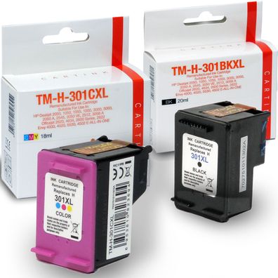 Reefill Tinte HP301 XL COLOR + BLACK Patronen für HP OfficeJet Serie
