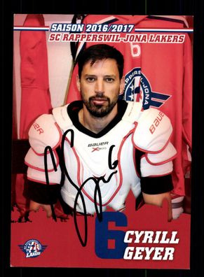 Cyrill Geyer Autogrammkarte SC Rapperwil 2016-17 Original Eishockey + A 167640
