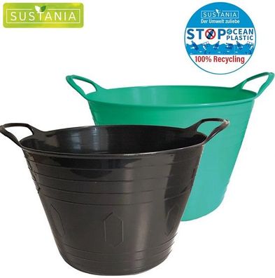 Sustania Flex Wanne ECO schwarz oder grün ca. 15 Liter 35 x 28,5 cm recycled