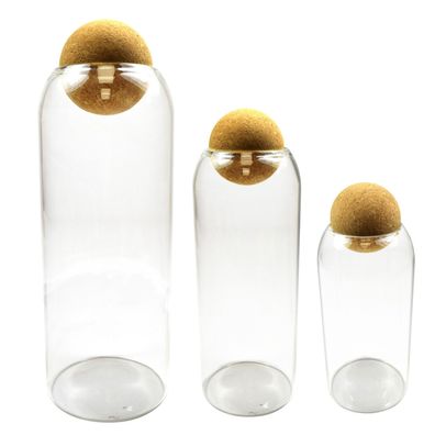 Vorratsglas mit Korkkugel | Glas Behälter Vorratsbehälter Vorratsdose | 13-23cm
