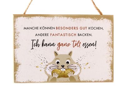 Schild Hamster | Kochen, backen, ganz toll essen | Dekohänger Hängedeko 10x15 cm