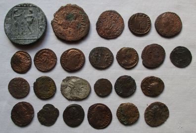 Sammlung 24x antike römische Kupfer und Silber Münzen (151585)