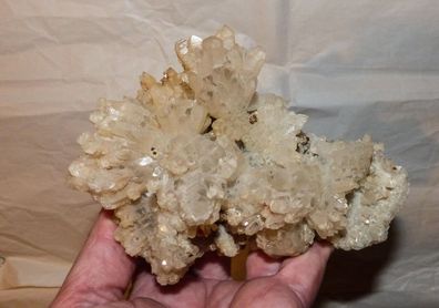 Interessante Bergkristall Stufe - 658 g, 13,6 cm - zum Teil Kaktusquarz