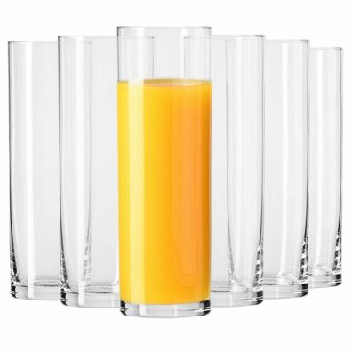 Krosno Hohe Gläser für Wasser Getränke Säfte | Set 6 | 200 ml | Spülmaschine