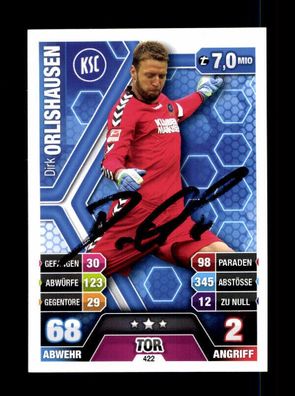 Dirk Orlishauser Karlsruher SC Match Attax Card Original Signiert+ A 225678
