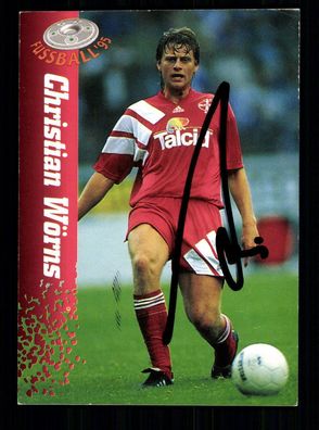 Christian Wörns Bayer Leverkusen Panini Card 1995 Original Signiert + A 225801