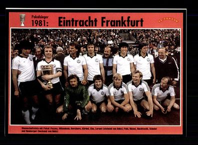 Eintracht Frankfurt Mannschaftskarte DFB Pokalsieger 1981