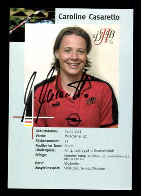 Caroline Casaretto Original Signiert Hockey Nationalmannschaft + G 38210