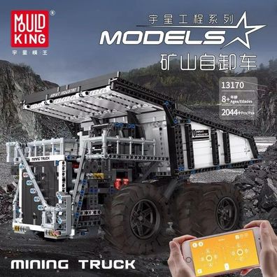 Mould King 13170 Mining Truck Bergwerk Muldenkipper mit 4 Motoren Fernsteuerung