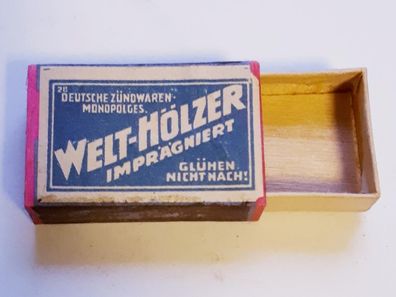 Streichholzschachtel Welt-Hölzer Deutsche Zündwaren Monopolges.
