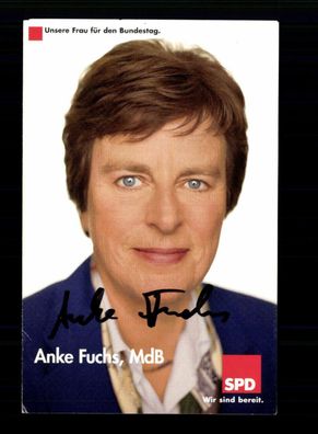 Anke Fuchs 1937-2019 Bundesministerin Autogrammkarte Original Signiert + 10415