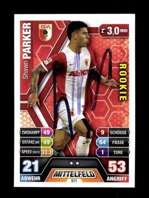 Shawn Parker FC Augsburg Match Attax Card Original Signiert + A 225916