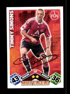 Timmy Simons 1 FC Nürnberg Match Attax Card Original Signiert + A 225939