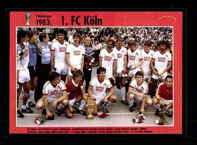 1 FC Köln Mannschaftskarte DFB Pokalsieger 1983