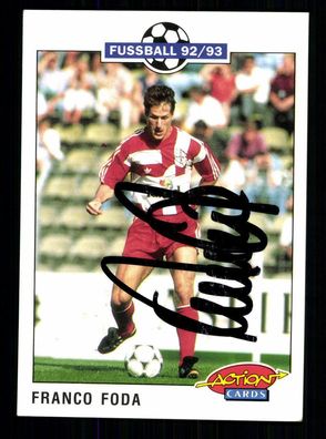 Franco Foda Bayer Leverkusen Panini Card 1992-93 Original Signiert + A 225655