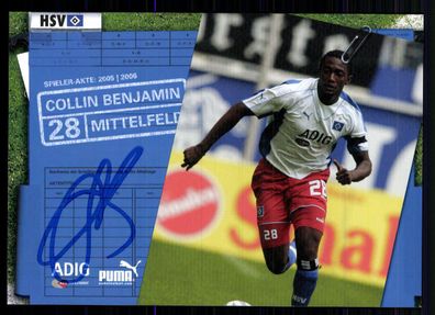 Collin Benjamin Autogrammkarte Hamburger SV 2005-06 Original Signiert + A 225656