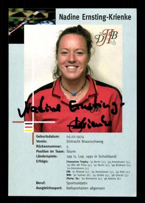 Nadine Ernsting Krienke Original Signiert Hockey Nationalmannschaft + G 38209
