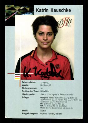 Katrin Kauschke Original Signiert Hockey Nationalmannschaft + G 38212