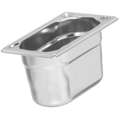 B. PRO GN-Behälter 1/9 18/10 Edelstahl, Tiefe: 100 mm, Inhalt: 0,90 Liter