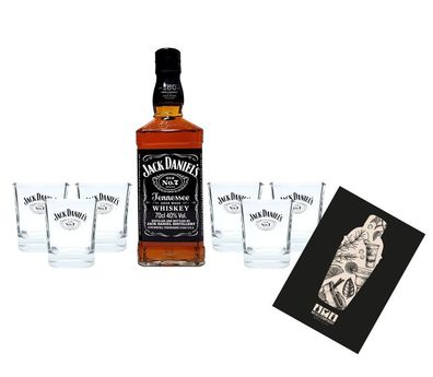 Jack Daniels Set Tennessee Whiskey Old No.7 0,7L (40% Vol) + 6x Tumbler Glas Ja