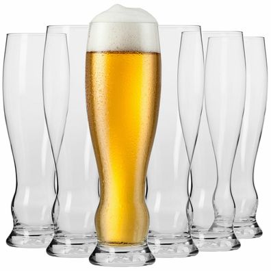 Krosno Gläser für Bier Weizenbier Weißbier | Set 6 | 500 ml | Spülmaschine