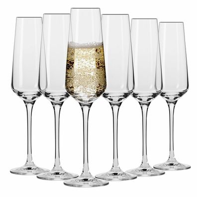 Krosno Gläser für Champagne Prosecco Sektflöte | Set 6 | 200 ml | Spülmaschine