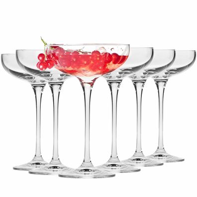 Krosno Gläser für Champagne Prosecco Sektschalen | Set 6 | 240 ml | Spülmaschine