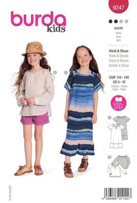 Bburda style Papierschnittmuster Kleid und Bluse für Mädchen #9247