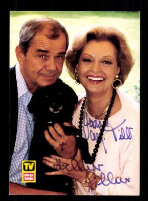 Nadja Tiller und Walter Giller Autogrammkarte Original Signiert + F 13205