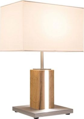 Nino Leuchten Tischleuchte Forest Silber Beige Modern dimmbar Holz LED