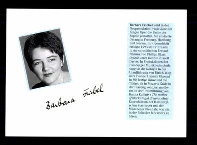 Barbara Friebel Oper Klassik Original Signiert + M 9174