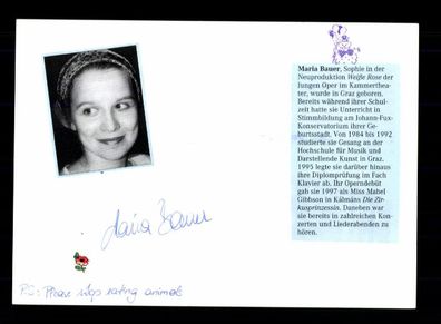 Maria Bauer Oper Klassik Original Signiert + M 9179
