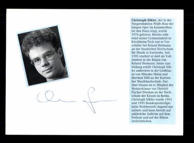 Christoph Sökler Oper Klassik Original Signiert + M 9193