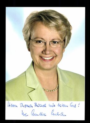 Annette Schavan Bundesministerin Autogrammkarte Original Signiert + 10427