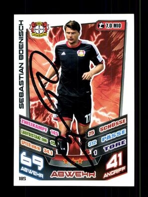 Sebastian Boenisch Bayer Leverkusen Match Attax Card Original Signiert + A 225984