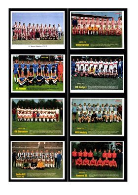 18 Mannschaftskarten Bundesliga Saison 1971-72