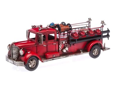 Modellfahrzeug Feuerwehr im Nostalgischem Stil Feuerwehrauto 50cm Auto Blech