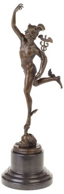 Bronzeskulptur Gott Hermes Merkur nach Giambologna Skulptur Antik-Stil Replik
