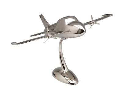 Flugzeug Modell Aluminium Flugzeugmodell silber Artdeco Stil Metall 58cm