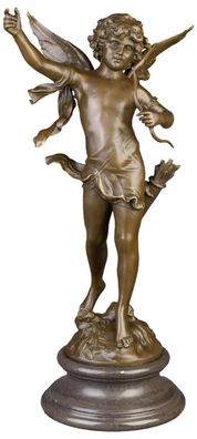 Bronzeskulptur Engel Amor im Antik-Stil Bronze Figur Statue 71cm
