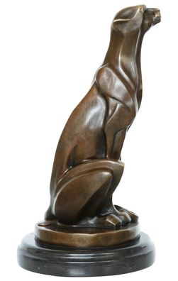 Bronzeskulptur Gepard im Antik-Stil Bronze Figur Statue - 29,7cm